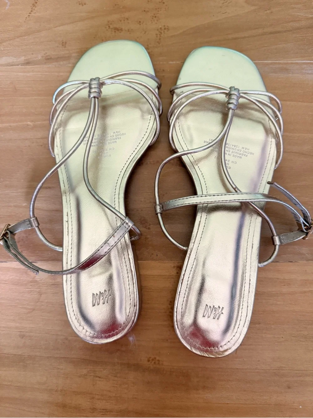 H&M Rose Gold Strappy Slingback Sandals